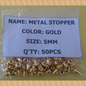 Set Of 50 Gold Tone Metal Backs/Stoppers 5MM